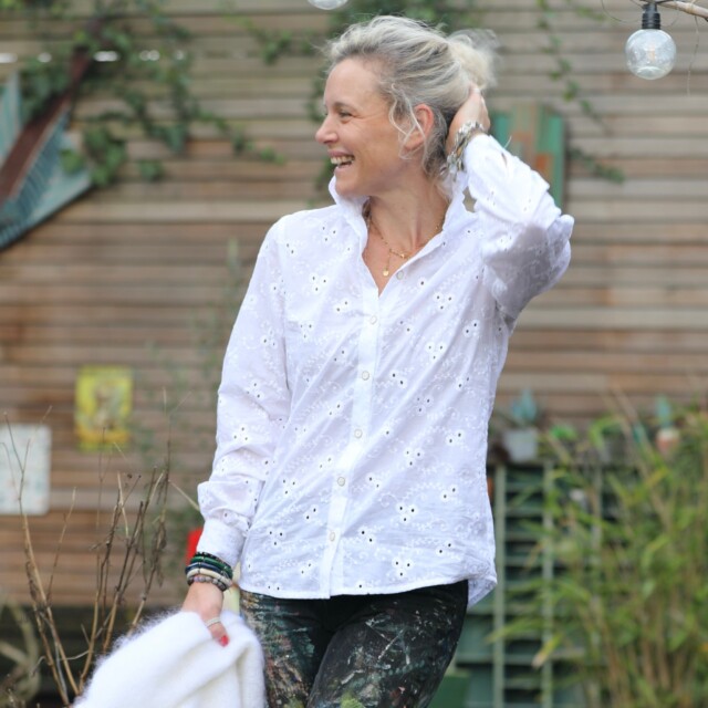 Quintessence - Blouse Marthe -  broderie cosmos ajouré