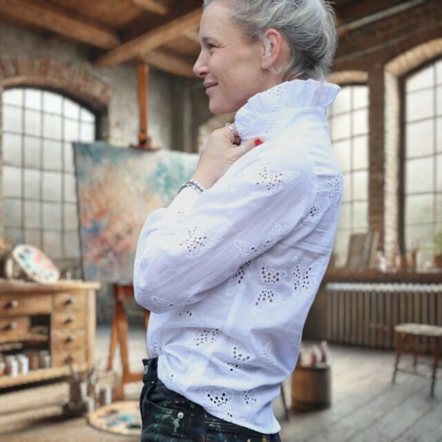 Quintessence - Blouse Marthe -  broderie papillon