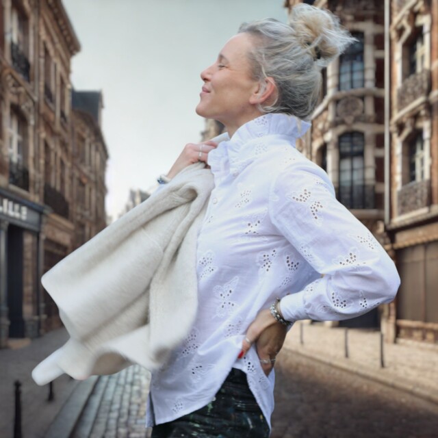 Quintessence - Blouse Marthe -  broderie papillon