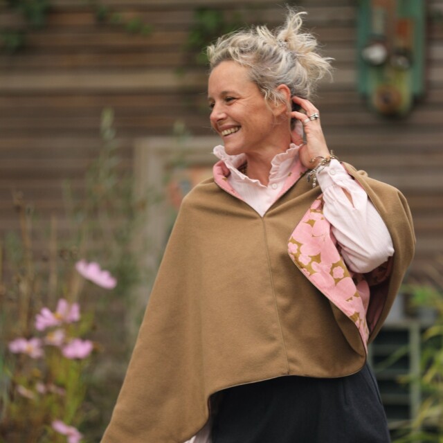 Quintessence - Blouse Marthe -  Dobby de coton tressé rose poudré