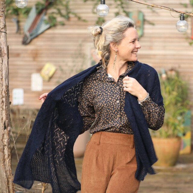 Quintessence - Blouse Marthe -  léo marine/camel
