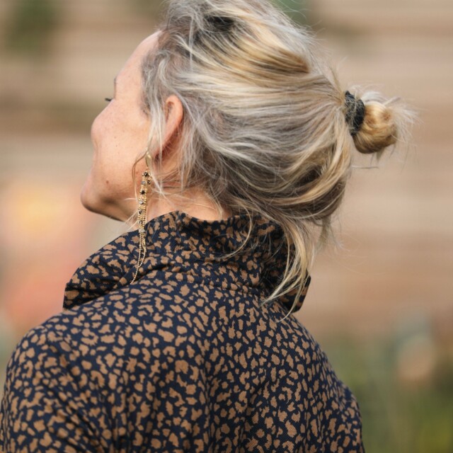 Quintessence - Blouse Marthe -  léo marine/camel