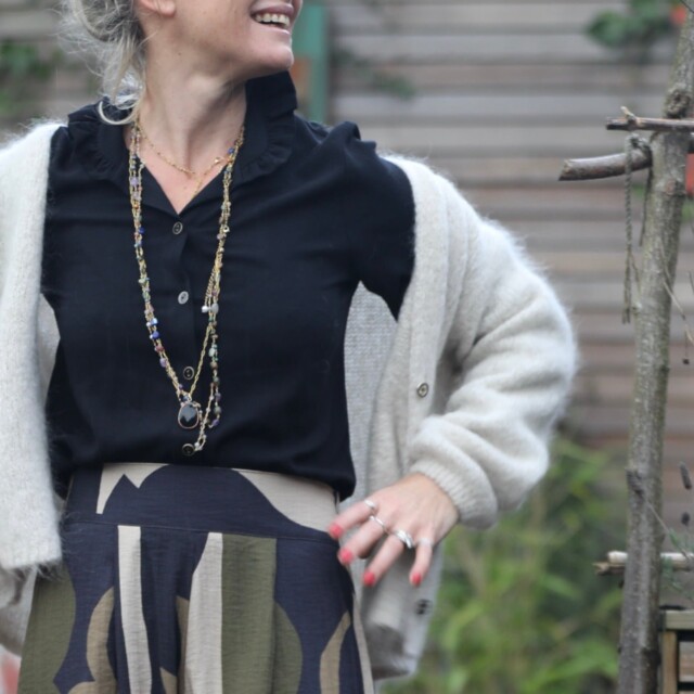 Quintessence - Blouse Marthe -  sergé de viscose noir