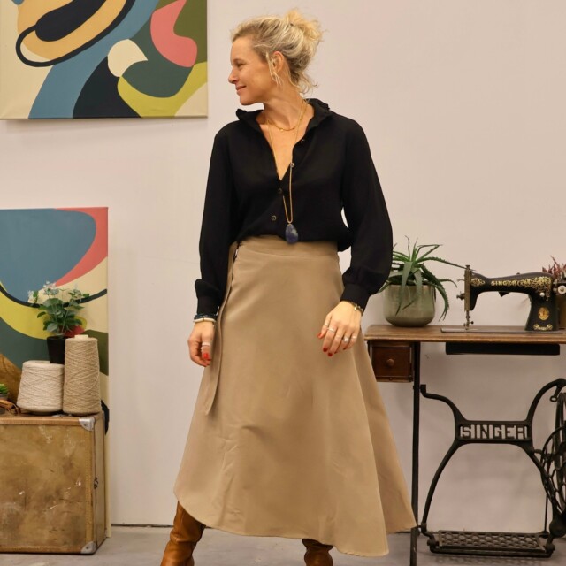 Quintessence - Blouse Marthe -  sergé de viscose noir