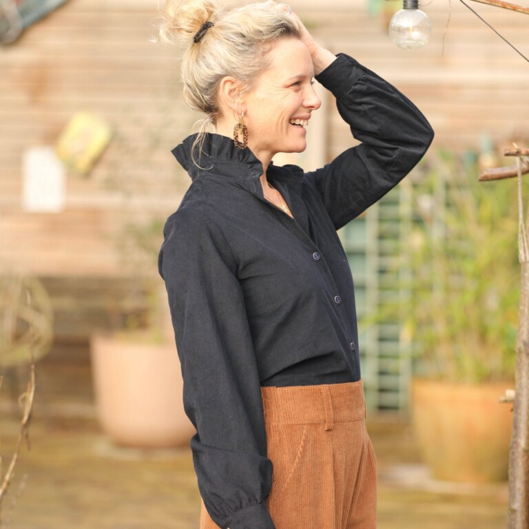 Quintessence - Blouse Marthe -  Velours marine