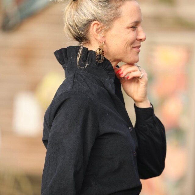 Quintessence - Blouse Marthe -  Velours marine