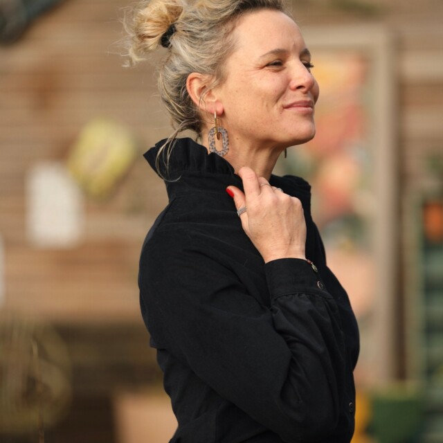 Quintessence - Blouse Marthe -  Velours marine