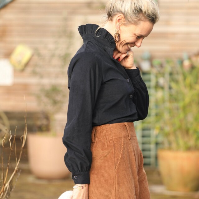 Quintessence - Blouse Marthe -  Velours marine