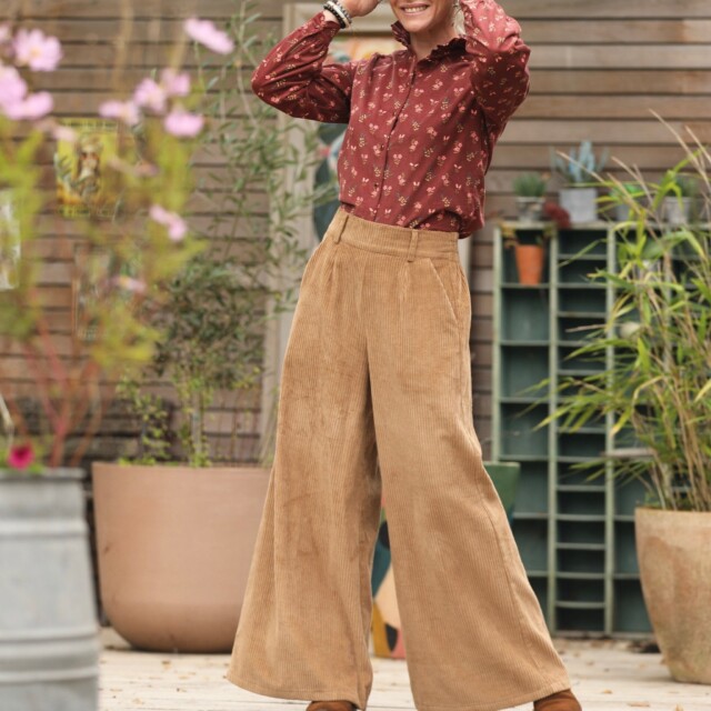 Quintessence - Blouse Marthe - velours milleraies fleuri automal