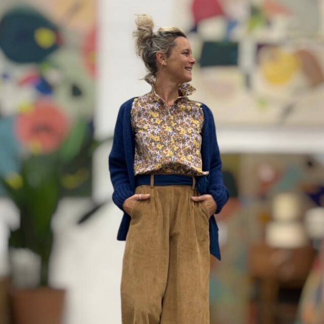 Quintessence - Blouse Marthe - velours milleraies fleuri champêtre