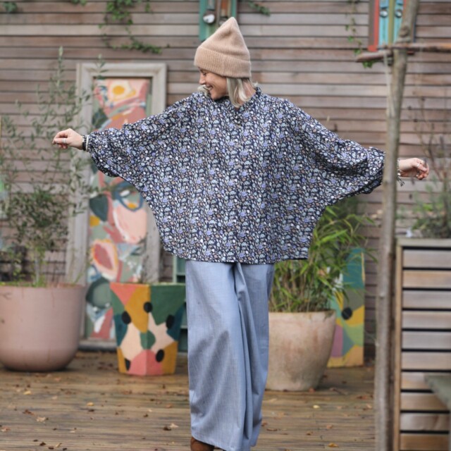 Quintessence - Blouse Miléna -  armuré de coton Floréal