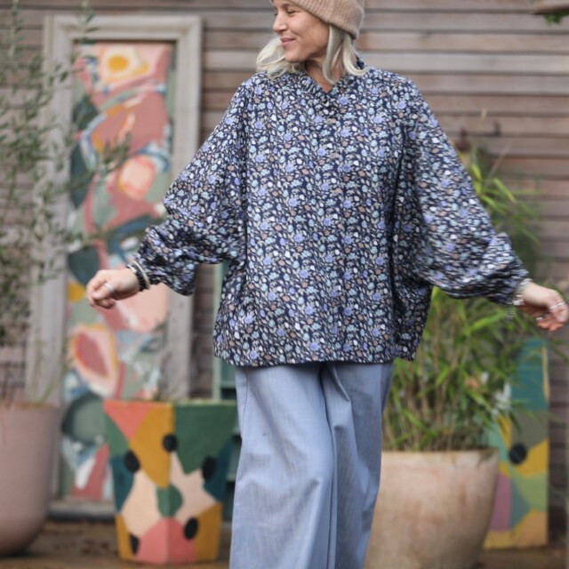 Quintessence - Blouse Miléna -  armuré de coton Floréal