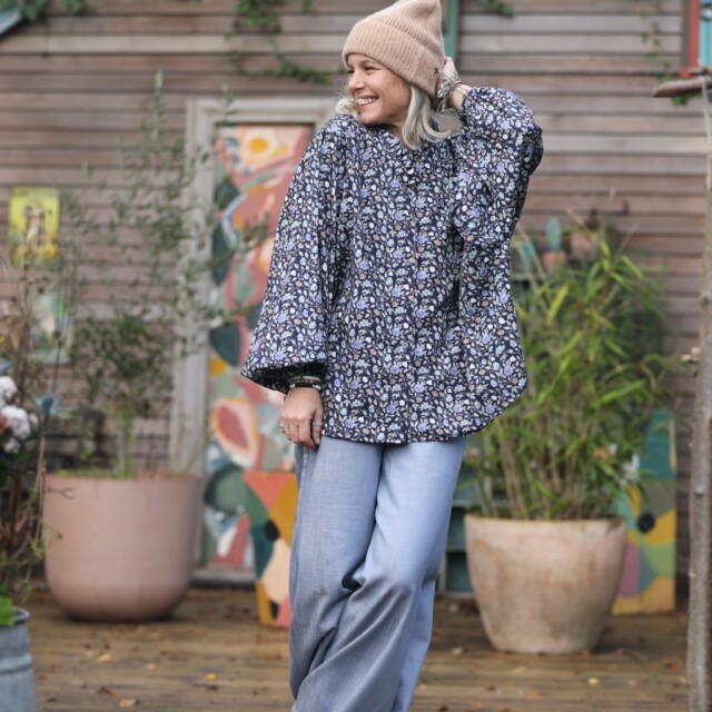 Quintessence - Blouse Miléna -  armuré de coton Floréal