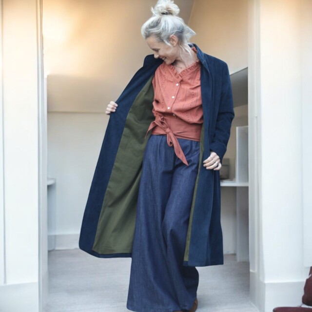 Quintessence - Blouse Miléna - broderie géométrique terracotta