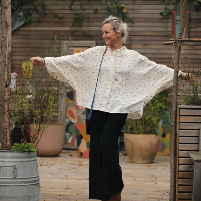 Quintessence - Blouse Miléna - double gaze de coton ivoire Sylvestre