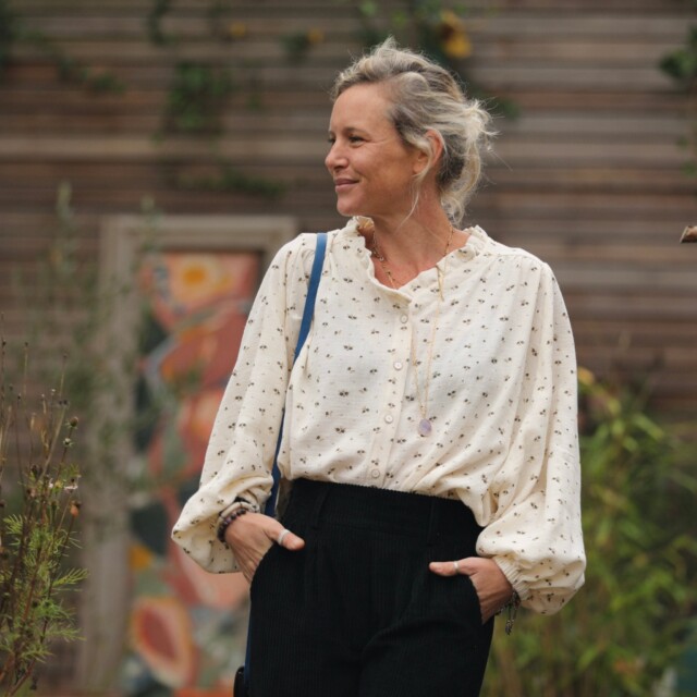 Quintessence - Blouse Miléna - double gaze de coton ivoire Sylvestre