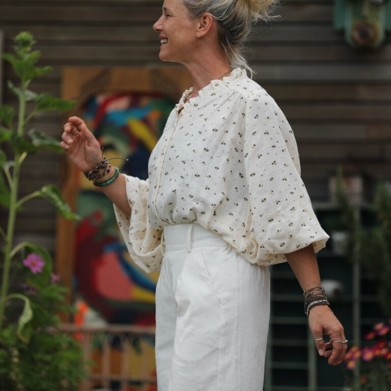 Quintessence - Blouse Miléna - double gaze de coton ivoire Sylvestre