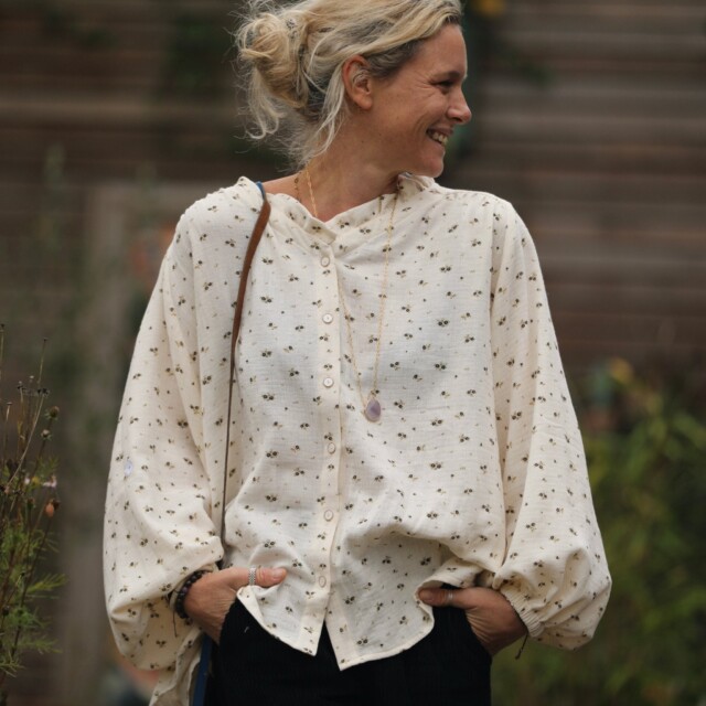 Quintessence - Blouse Miléna - double gaze de coton ivoire Sylvestre