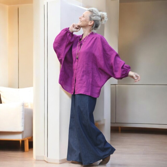 Quintessence - Blouse Miléna - lin Bougainvillier