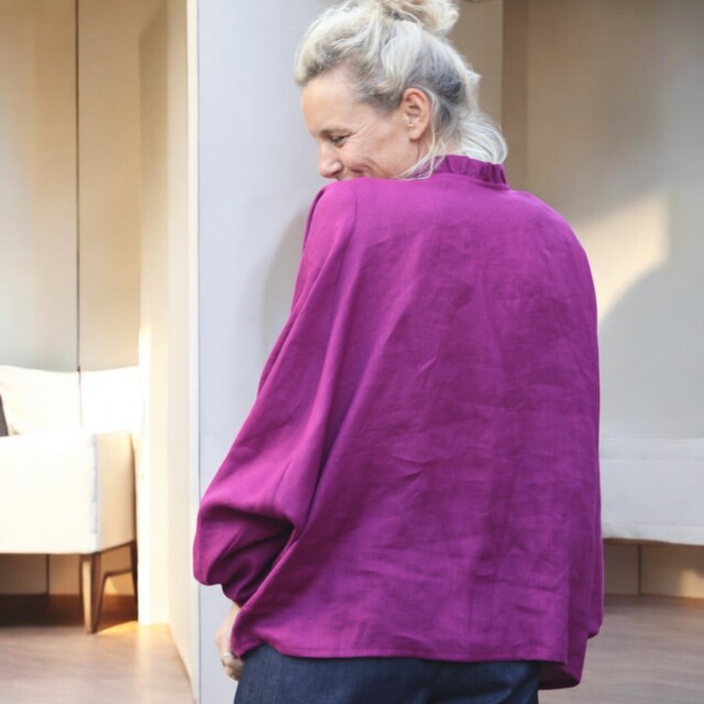 Quintessence - Blouse Miléna - lin Bougainvillier