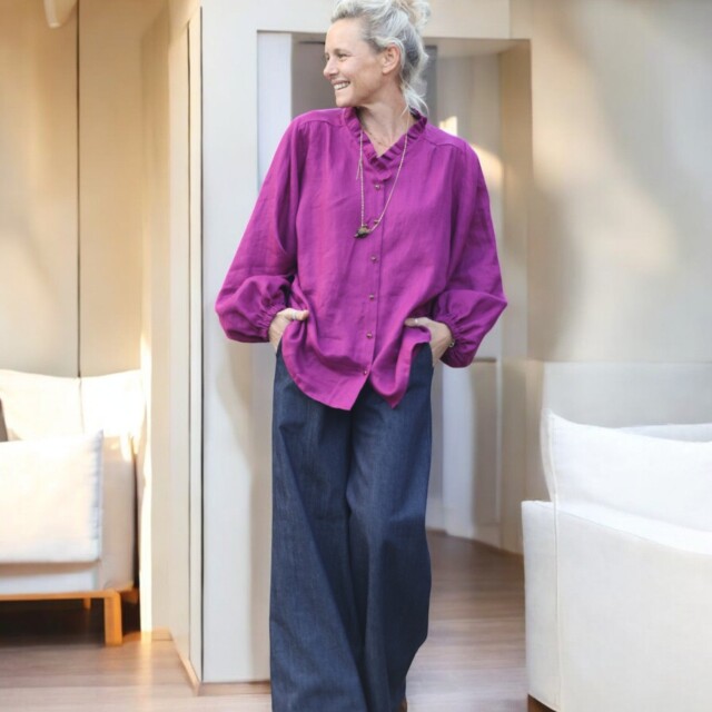 Quintessence - Blouse Miléna - lin Bougainvillier