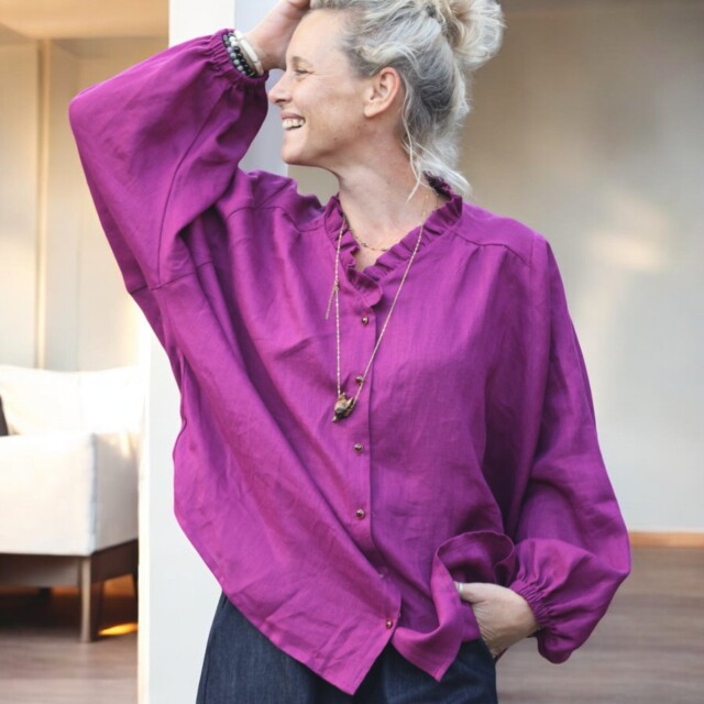 Quintessence - Blouse Miléna - lin Bougainvillier