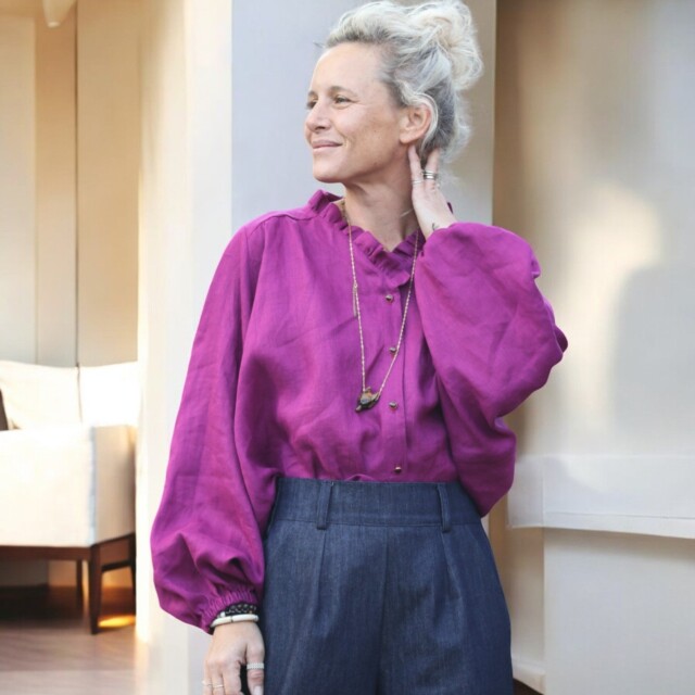 Quintessence - Blouse Miléna - lin Bougainvillier