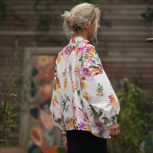 Quintessence - Blouse Miléna - popeline de coton Floraison