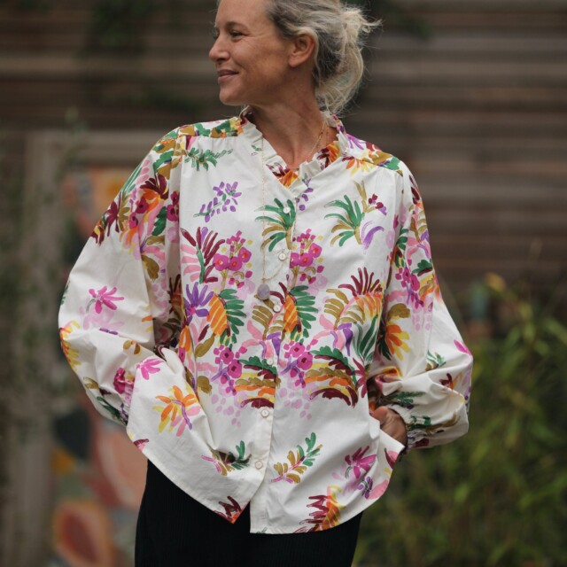 Quintessence - Blouse Miléna - popeline de coton Floraison
