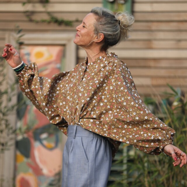 Quintessence - Blouse Miléna - velours milleraies Savane