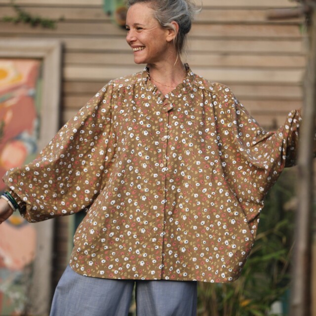 Quintessence - Blouse Miléna - velours milleraies Savane