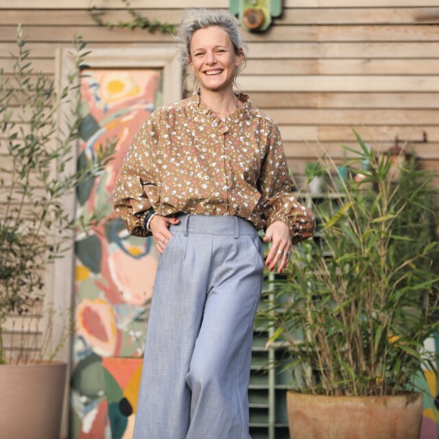 Quintessence - Blouse Miléna - velours milleraies Savane