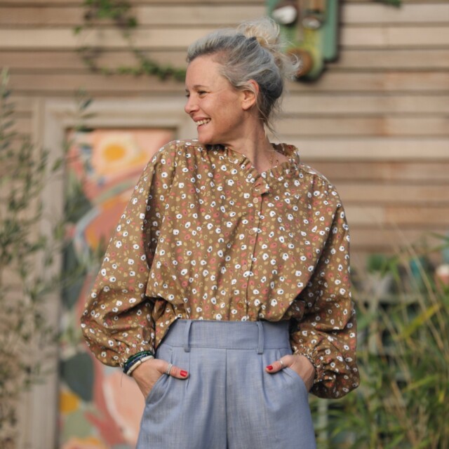 Quintessence - Blouse Miléna - velours milleraies Savane