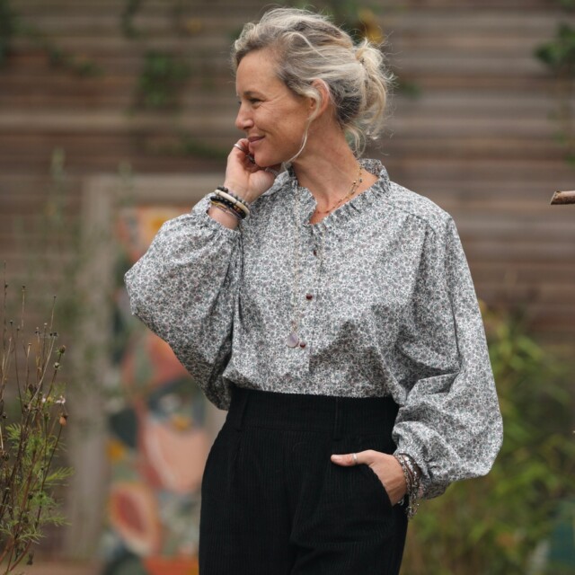 Quintessence - Blouse Miléna - voile de coton Brume Florale