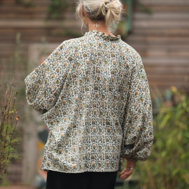 Quintessence - Blouse Miléna - voile de coton Fleurs de Jaipur