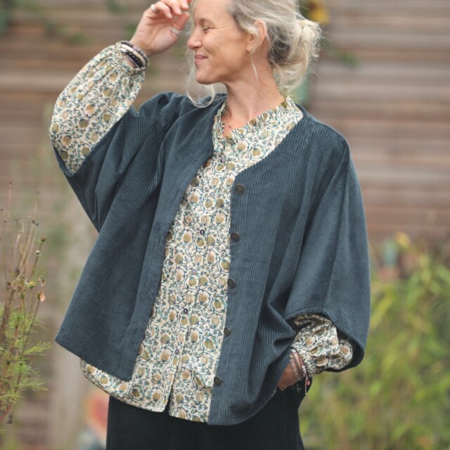 Quintessence - Blouse Miléna - voile de coton Fleurs de Jaipur