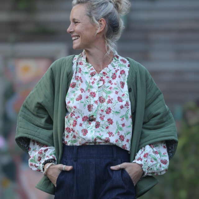 Quintessence - Blouse Miléna - voile de coton Roses "Amnesia"