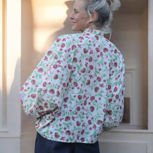 Quintessence - Blouse Miléna - voile de coton Roses "Amnesia"