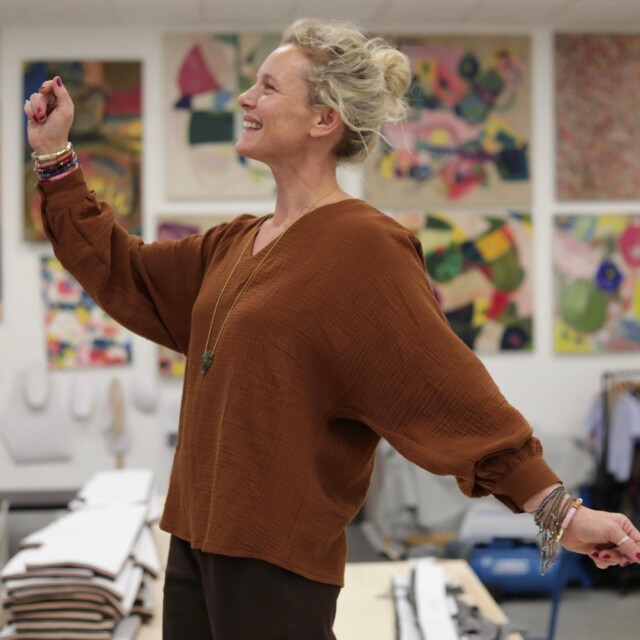 Quintessence - Blouse  Mina – Double gaze de coton écureuil