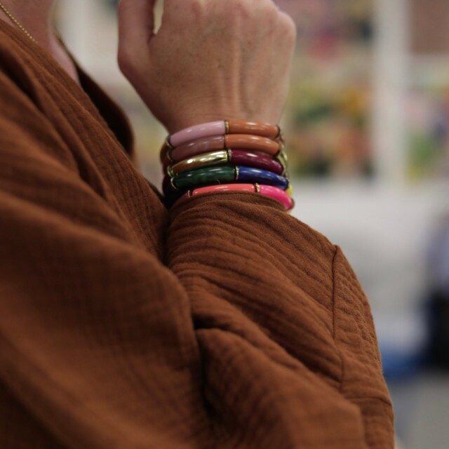 Quintessence - Blouse  Mina – Double gaze de coton écureuil