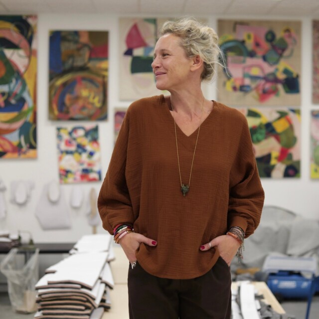 Quintessence - Blouse  Mina – Double gaze de coton écureuil