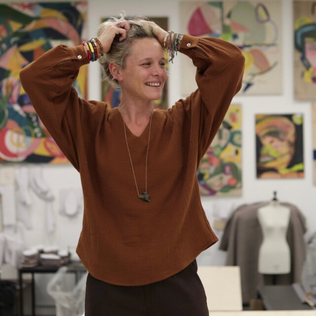 Quintessence - Blouse  Mina – Double gaze de coton écureuil