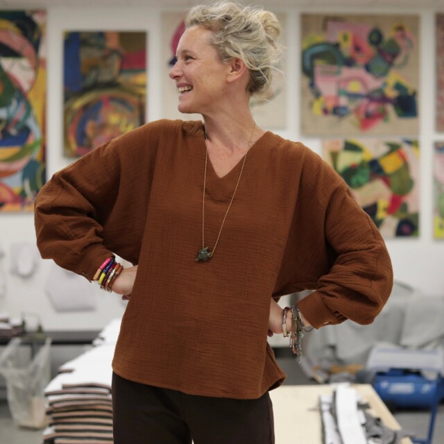 Quintessence - Blouse  Mina – Double gaze de coton écureuil