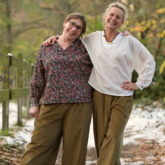 Quintessence - Blouse Mina – Double gaze de coton marine