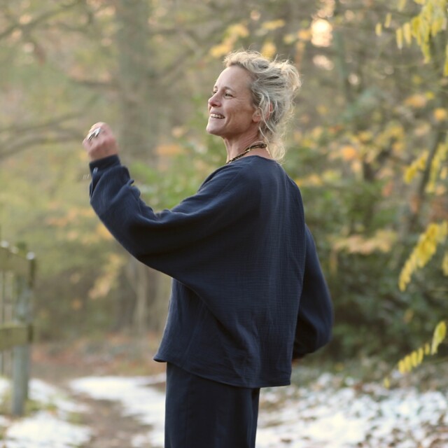 Quintessence - Blouse Mina – Double gaze de coton marine