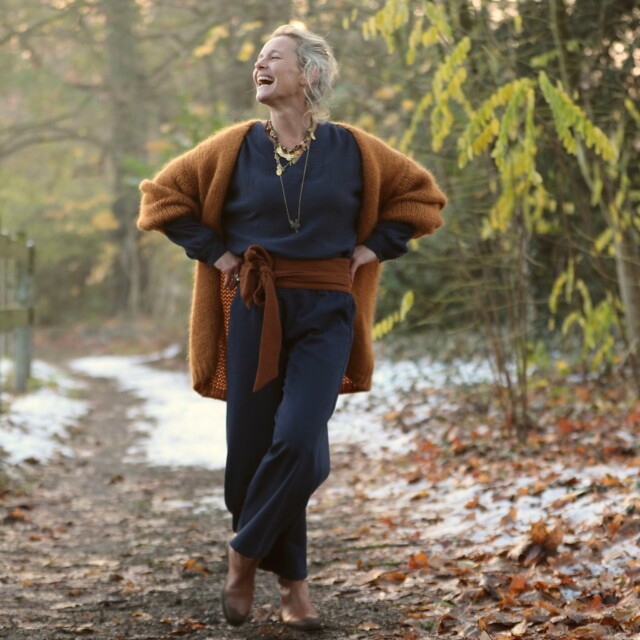 Quintessence - Blouse Mina – Double gaze de coton marine