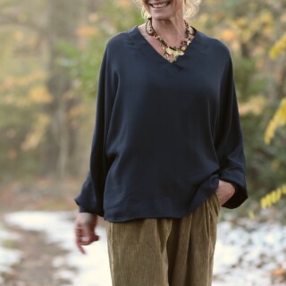 Quintessence - Blouse  Mina – Sergé de viscose marine