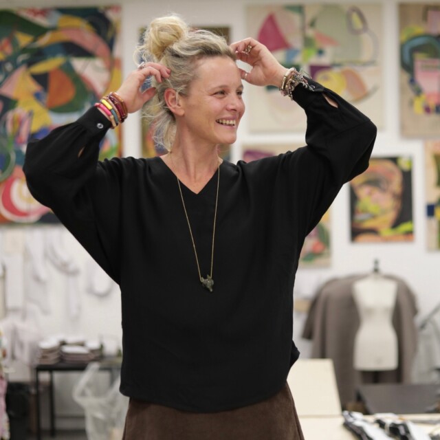 Quintessence - Blouse Mina – Sergé de viscose noir