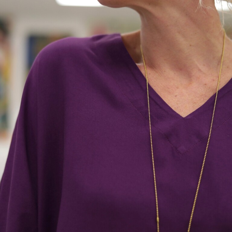 Meta SS25 - Blouse Mina – Sergé de viscose prune – XXL