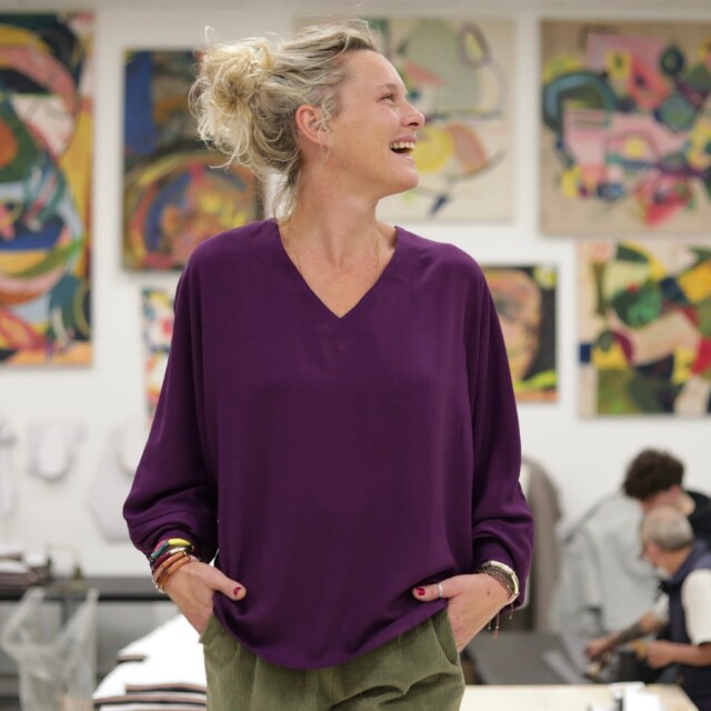 Quintessence - Blouse Mina – Sergé de viscose prune